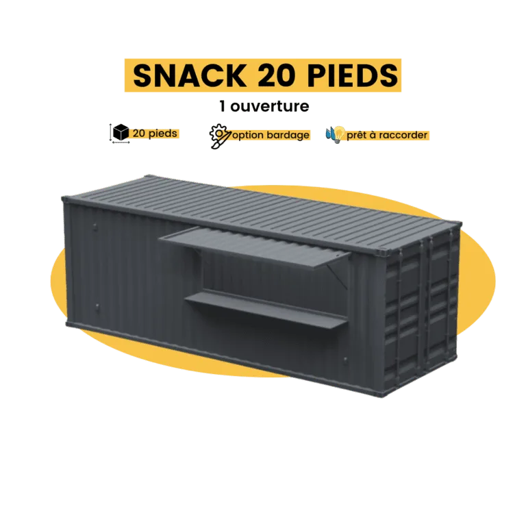 container snack 20 pieds - 1 ouverture