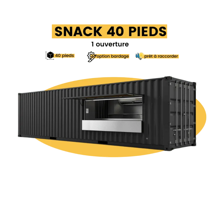 container snack 40 pieds - 1 ouverture