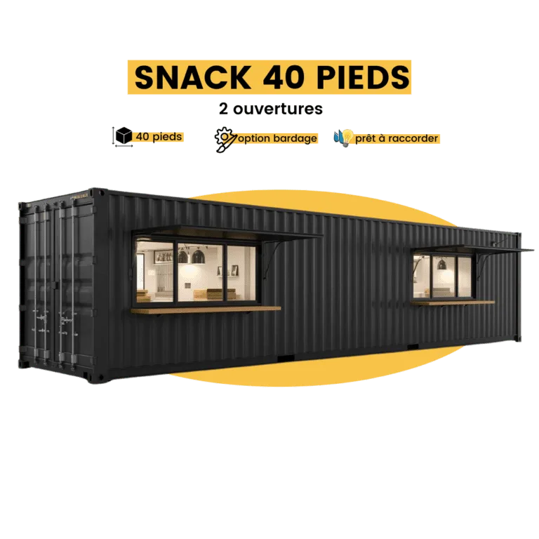 container snack 40 pieds - 2 ouvertures