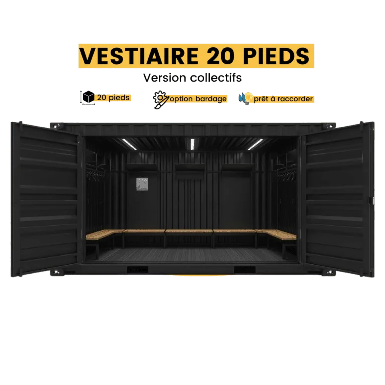 container vestiaire 20 pieds version collectif